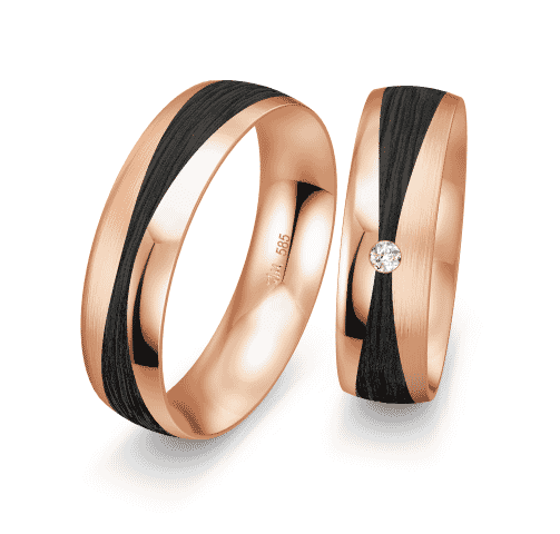 Gifteringer med carbon, diam. 0.040 ct, 6 mm. Carbon - 4981462